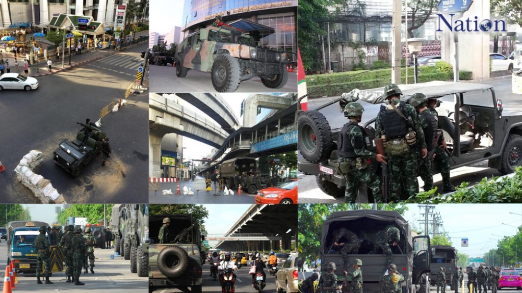 ภาพทหารเข้าควบคุมพื้นที่ทั่ว กทม.