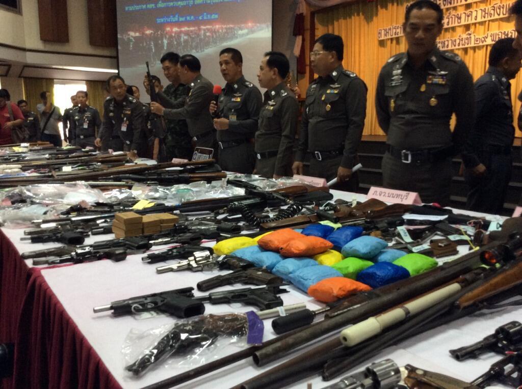 ตำรวจภูธรภาค1 แถลงข่าวยึดอาวุธปืนได้จำนวนมาก