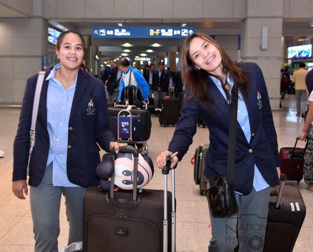 กองทัพนักกีฬาทีมชาติไทยชุดเอเชี่ยนเกมส์ เดินทางถึงสนามบินนานาชาติอินชอน (ภาพชุด)