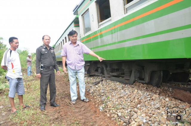 รถไฟเมืองกาญจน์ตกราง โชคดีไม่มีผู้บาดเจ็บ