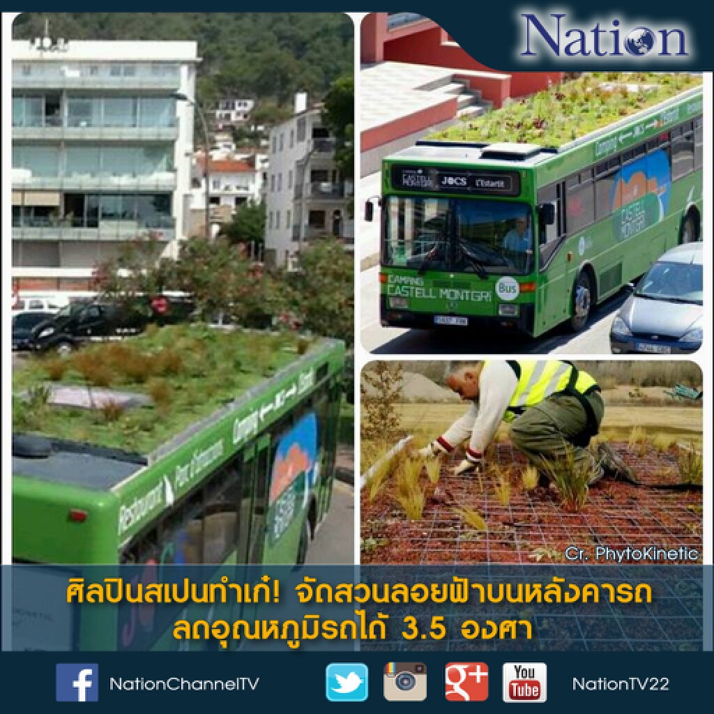 ศิลปินสเปนทำเก๋! จัดสวนลอยฟ้าบนหลังคารถ ลดอุณหภูมิรถได้ 3.5 องศา ศิลปินสเปนทำเก๋! จัดสวนลอยฟ้าบนหลังคารถ ลดอุณหภูมิรถได้ 3.5 องศา
