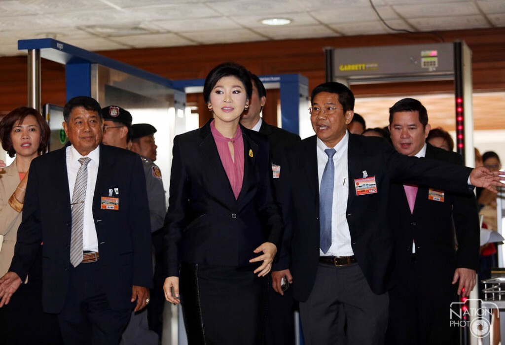 "ยิ่งลักษณ์"พร้อมทนาย เข้าแถลงเปิดคดีถอดถอน