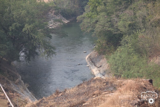 ปริมาณน้ำในเขื่อนลำตะคองลดลงอย่างเห็นได้ชัด