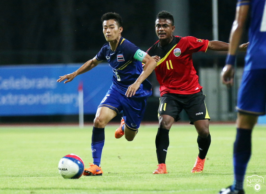 "รุ่งรัฐ ภูมิจันทึก"  นำไทยชนะ 1-0 คว้าชัย 2 นัดบอลซีเกมส์