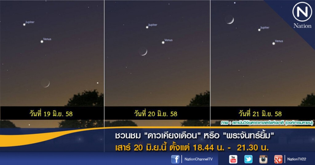 นักดาราศาสตร์ชวนชม ดาวเคียงเดือน หรือพระจันทร์ยิ้ม