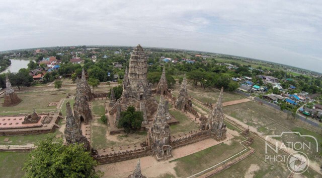 ภาพชุดมุมสูง กรมศิลปากรบูรณะวัดมงคลบพิตรหลังเสียหายจากน้ำท่วมครั้งใหญ่ปี 54