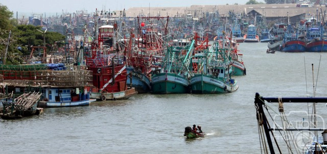 ภาพชุด เรือประมงทยอยเทียบท่าริมแม่น้ำปัตตานี