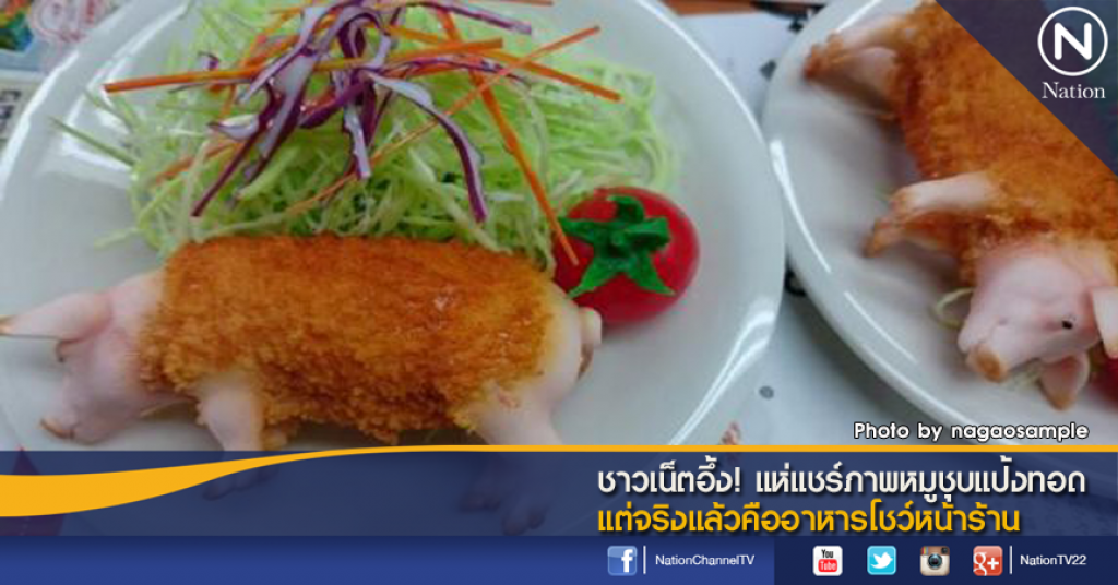 ชาวเน็ตอึ้ง! แห่แชร์ภาพหมูชุบแป้งทอด แต่จริงแล้วคืออาหารโชว์หน้าร้าน ชาวเน็ตอึ้ง! แห่แชร์ภาพหมูชุบแป้งทอด แต่จริงแล้วคืออาหารโชว์หน้าร้าน