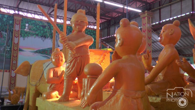 สร้างสรรค์! เทียนพรรษาวัดหนองบัวรอง เน้น "การละเล่นพื้นบ้าน" ของเด็กไทย
