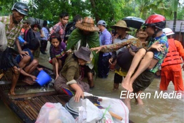 น้ำท่วมใหญ่ในเมียนมาร์ ตายแล้ว 27 ราย