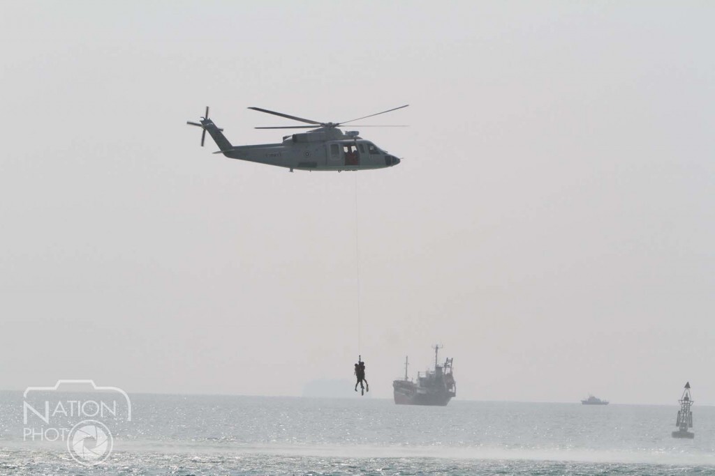 ทัพเรือซ้อมการค้นหาและช่วยเหลืออากาศยานและเรือที่ประสบภัย