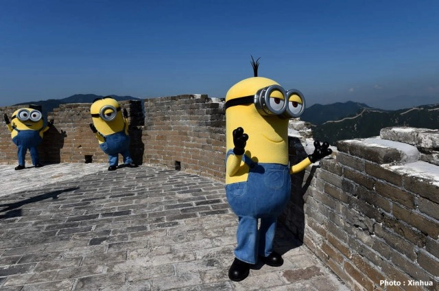 "มินเนียน" บุกกำแพงเมืองจีน โปรโมทหนังฉาย 13 ก.ย.