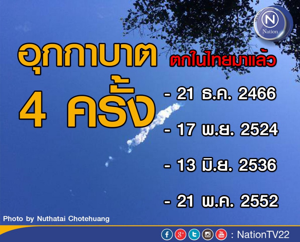 ไทย เคยเกิด"อุกกาบาตตก"มาแล้ว4ครั้ง ไทย เคยเกิด"อุกกาบาตตก"มาแล้ว4ครั้ง