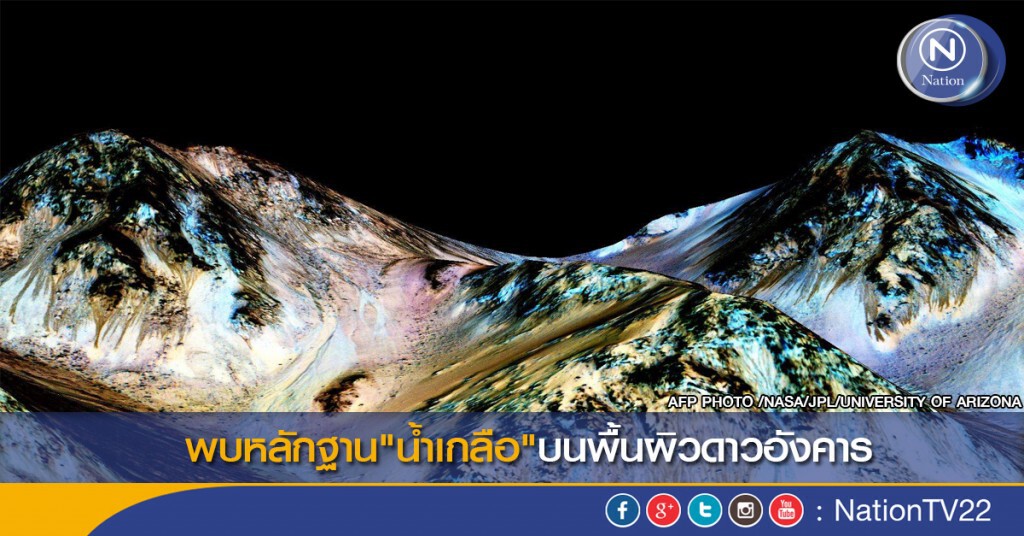 พบหลักฐาน"น้ำเกลือ"บนพื้นผิวดาวอังคาร