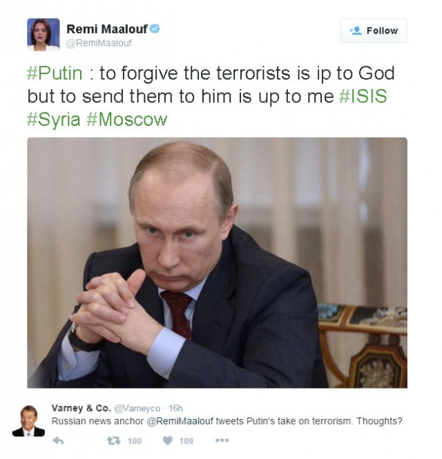 "วาทะปูติน" ที่แท้ของปลอม! นักข่าวสาวต้นตอเผยแพร่ทวิต"ขอโทษ"