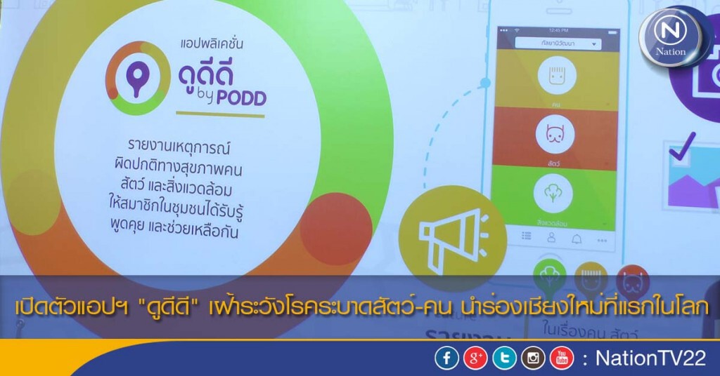 เปิดตัวแอปฯ "ดูดีดี" เฝ้าระวังโรคระบาดสัตว์-คน นำร่องเชียงใหม่ที่แรกในโลก