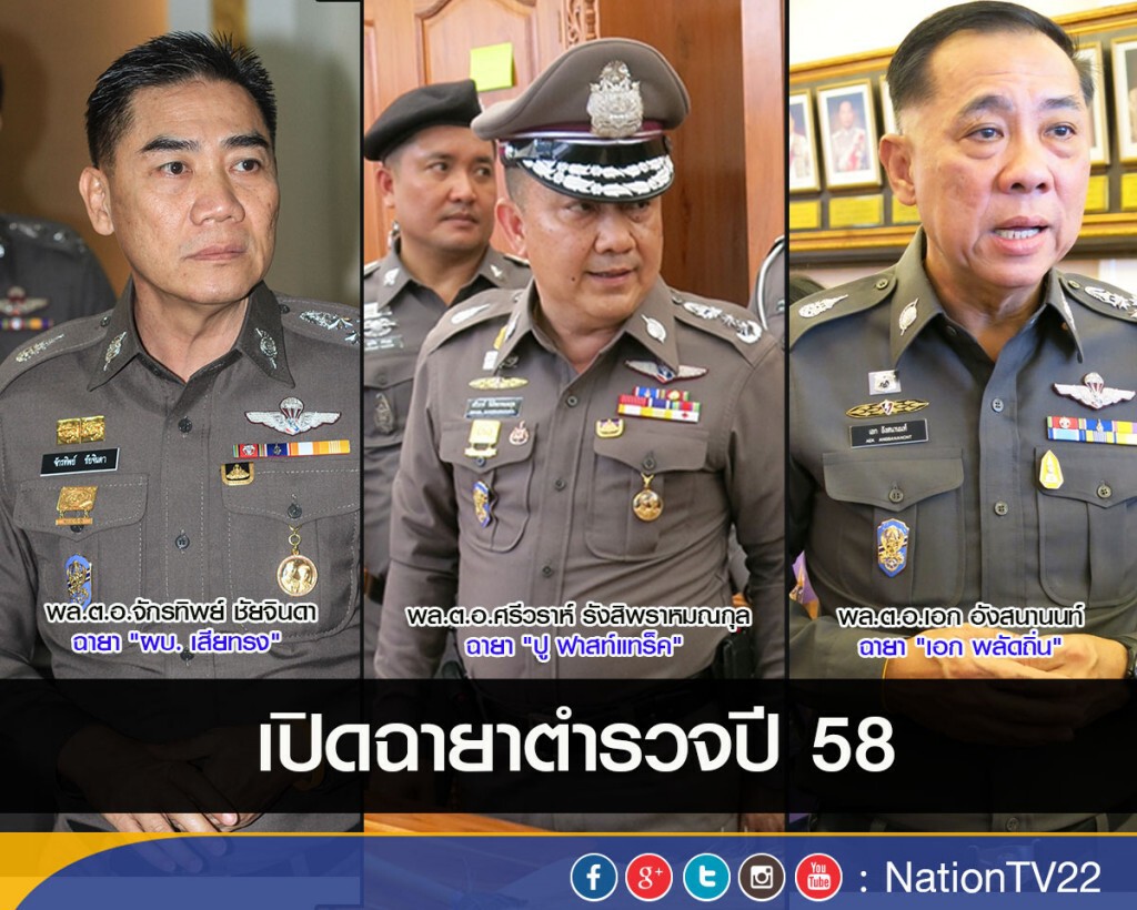 เปิดฉายาตำรวจปี 58-  "จักรทิพย์" ผบ.เสียทรง