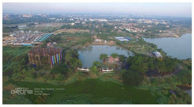 ภาพมุมสูง ปั่นนำกันกับมหัศจรรย์พรรณไม้นานาชาติ ขอนแก่น