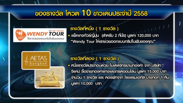 โหวต"10 ข่าวเด่น"โดนใจปี58 กับเนชั่นทีวี ชิงรางวัลกว่า2แสนบาท