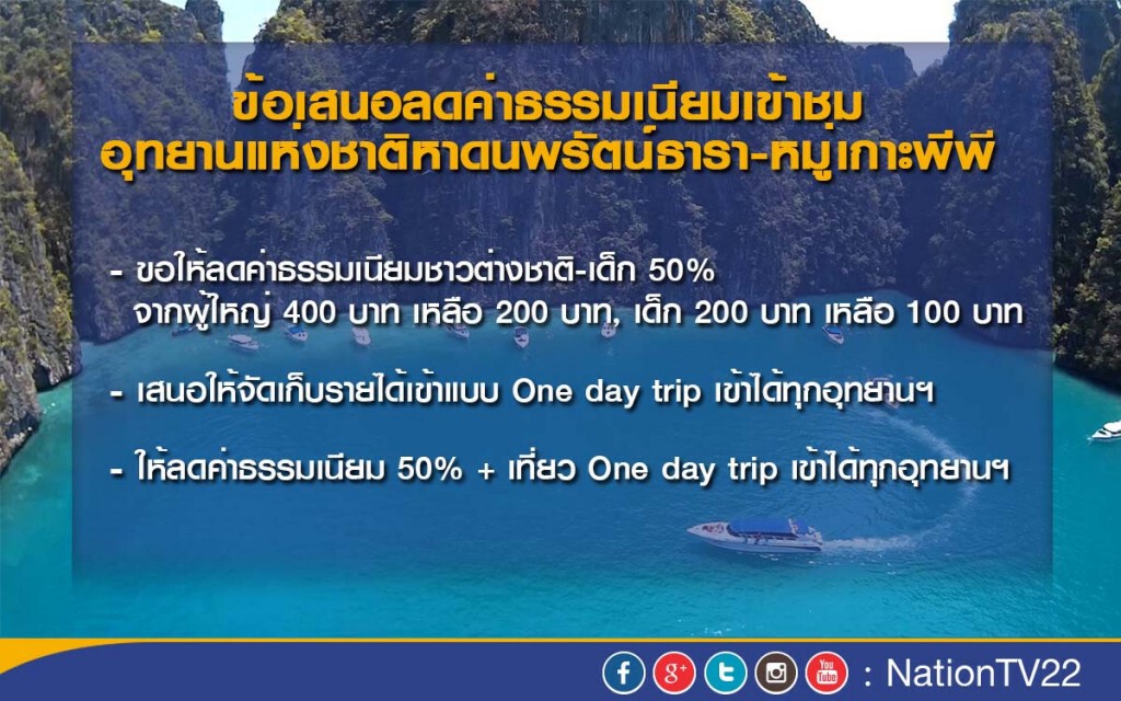 กรมอุทยานฯ ลั่นไม่ลดค่าธรรมเนียมเข้าอช.ทางทะเล