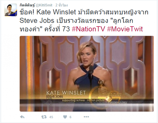 ผลประกาศรางวัล ลูกโลกทองคำ ครั้งที่ 73