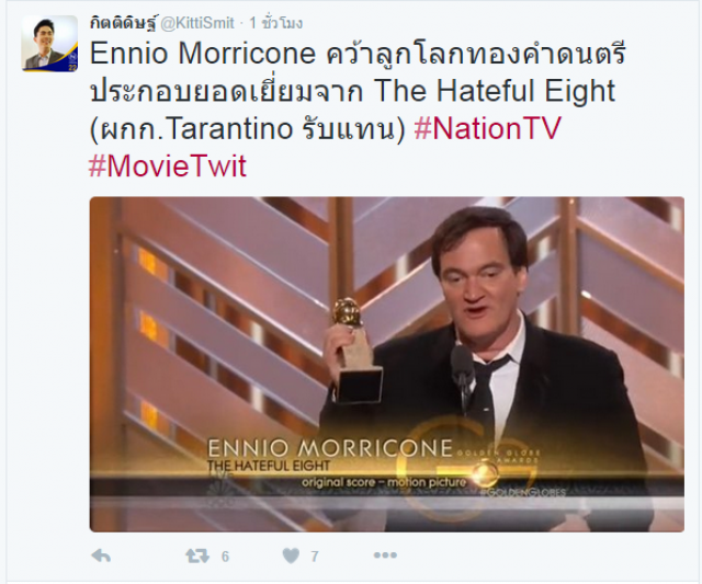 ผลประกาศรางวัล ลูกโลกทองคำ ครั้งที่ 73