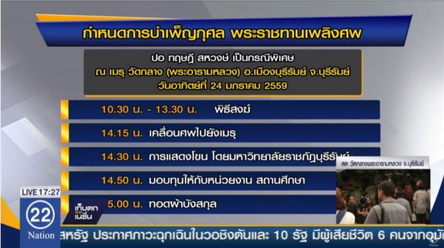 เตรียมพร้อมพระราชทานเพลิงศพ "ปอ ทฤษฎี"
