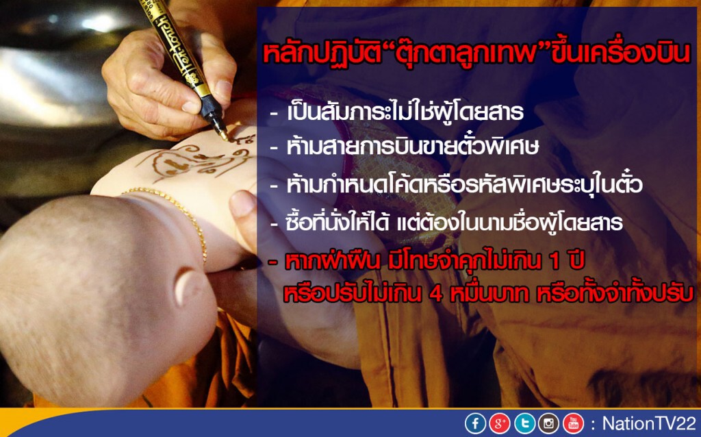ย้ำ "ตุ๊กตาลูกเทพ" เป็นสัมภาระ-ไม่ใช่ผู้โดยสาร