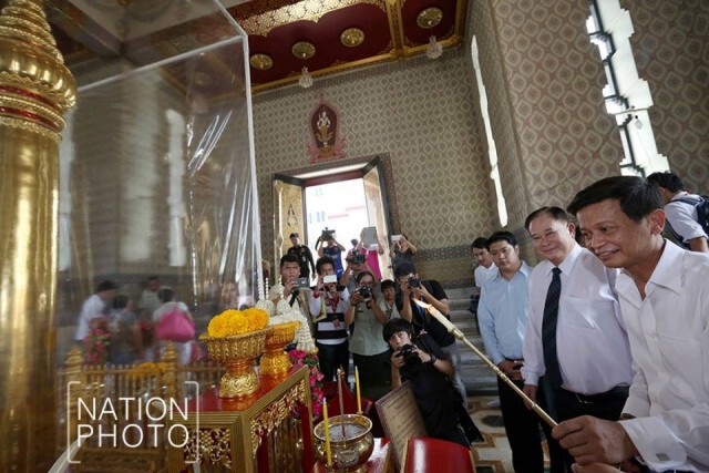 "บิ๊กหอย" ถือฤกษ์ 11.11น. ไหว้ศาลหลักเมือง พร้อมเตรียมแฉ กกต.