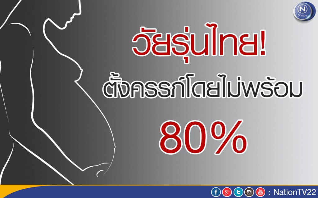วัยรุ่นไทย ตั้งครรภ์โดยไม่พร้อม 80%