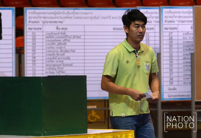 ชมภาพชุด การหย่อนบัตร เลือกตั้งนายกฯบอลไทย รอบเช้า