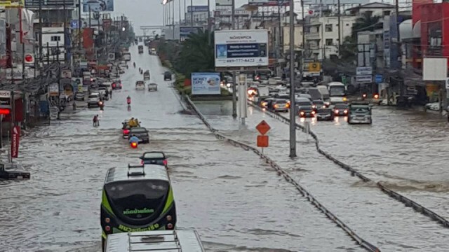 พัทยาอ่วม จมบาดาล หลังฝนตกหนัก