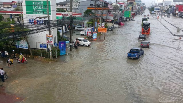 พัทยาอ่วม จมบาดาล หลังฝนตกหนัก