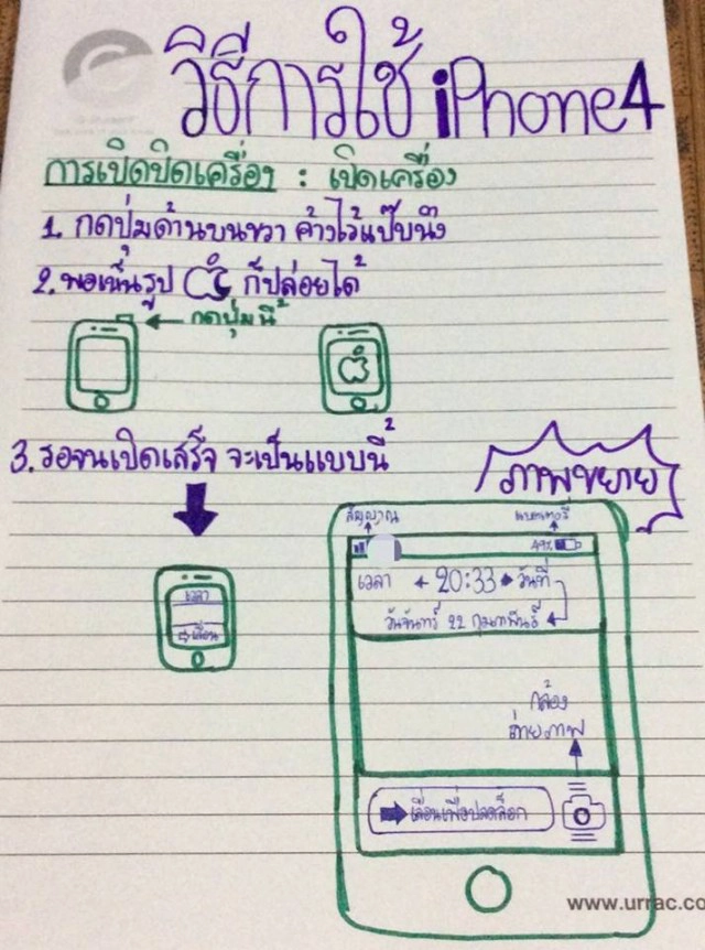 น่าชื่นชม ลูกซื้อไอโฟนให้แม่ เขียนวิธีใช้อย่างละเอียด