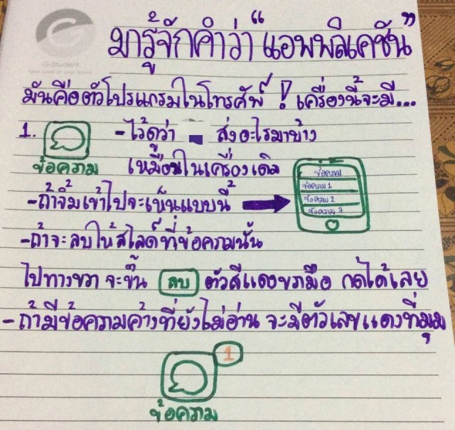 น่าชื่นชม ลูกซื้อไอโฟนให้แม่ เขียนวิธีใช้อย่างละเอียด