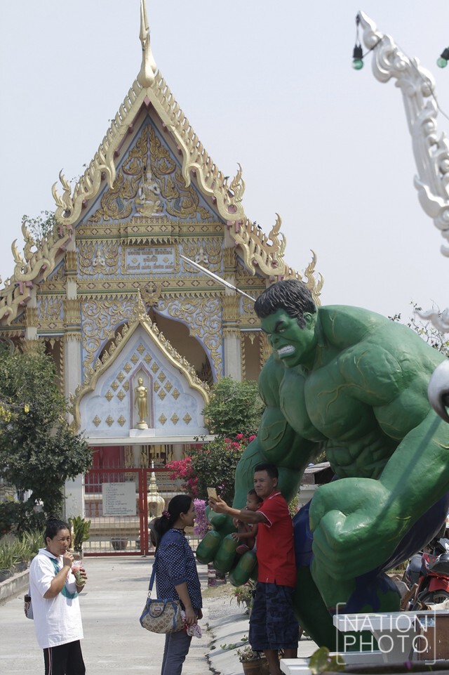"วัดตำหรุ" ผุดรูปปั้นซูเปอร์ฮีโร่ สร้างแรงจูงใจ"เยาวชน"เข้าวัดมากขึ้น