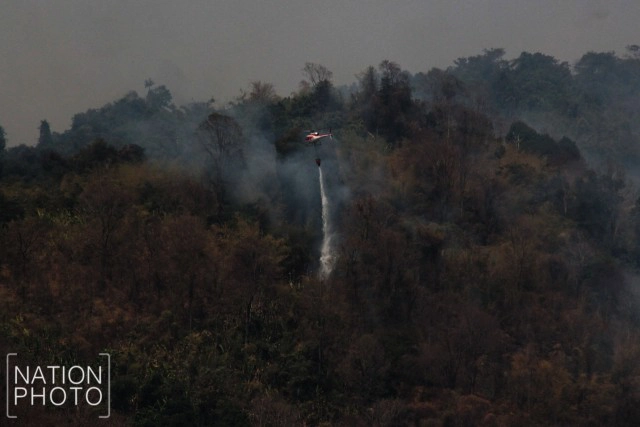 ปฏิบัติการสยบไฟป่า แห่ง"เขาคอก" หลังโรงเรียนนายร้อยพระจุลจอมเกล้า