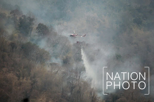 ปฏิบัติการสยบไฟป่า แห่ง"เขาคอก" หลังโรงเรียนนายร้อยพระจุลจอมเกล้า