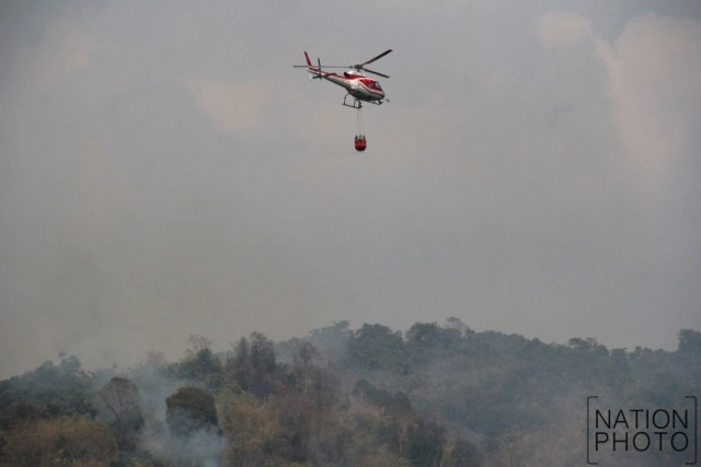 ปฏิบัติการสยบไฟป่า แห่ง"เขาคอก" หลังโรงเรียนนายร้อยพระจุลจอมเกล้า