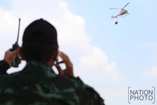 ปฏิบัติการสยบไฟป่า แห่ง"เขาคอก" หลังโรงเรียนนายร้อยพระจุลจอมเกล้า