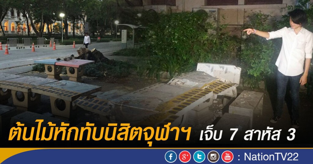 ต้นไม้หักทับนิสิตจุฬาฯ เจ็บ 7 สาหัส 3