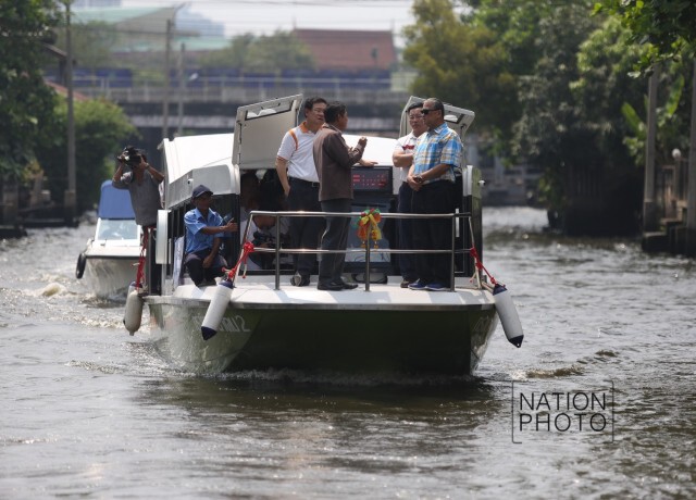 ภาพชุด : ทดสอบการเดินเรือต้นแบบ เตรียมนำมาใช้แทนเรือแบบเดิม ในคลองภาษีเจริญ