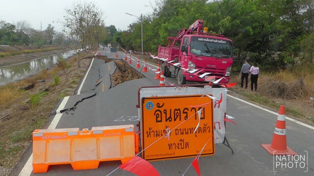 สตง.ลงพื้นที่ปทุมธานี สอบถนนเลียบคลองสิบ"ทรุดตัว"