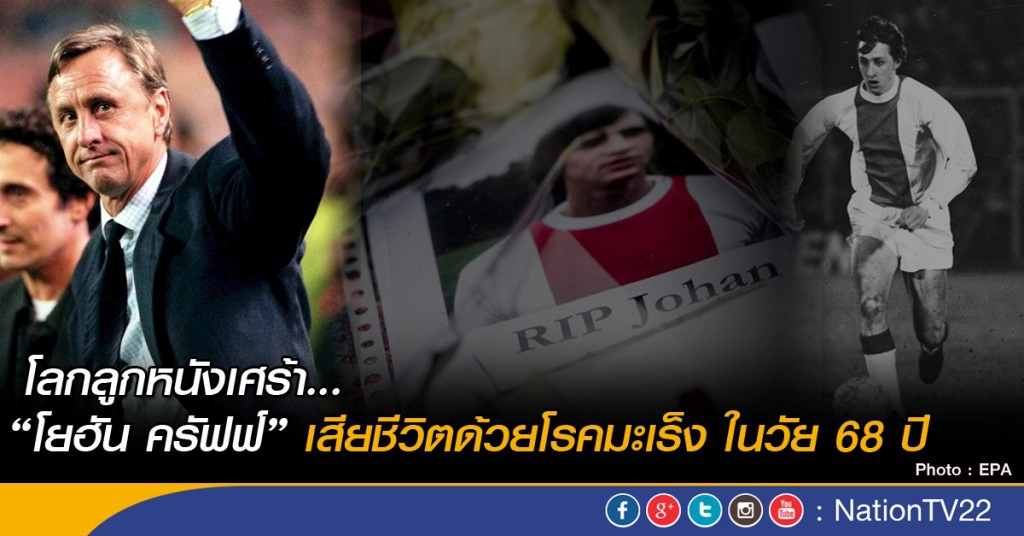 โลกลูกหนังเศร้า“ครัฟฟ์”เสียชีวิตวัย 68 ปี