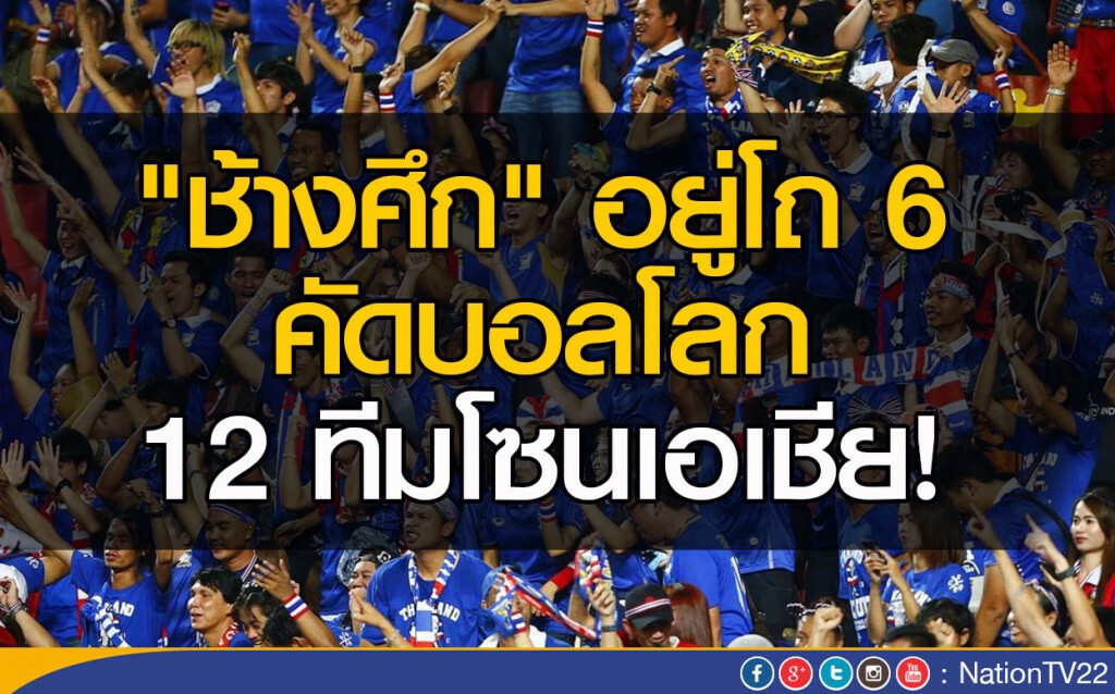 "ช้างศึก" อยู่โถ 6 คัดดบอลโลก 12 ทีมโซนเอเชีย! "ช้างศึก" อยู่โถ 6 คัดดบอลโลก 12 ทีมโซนเอเชีย!