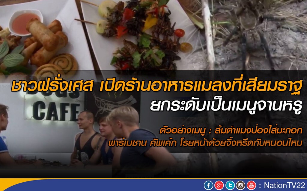 ชาวฝรั่งเศสเปิดร้าน"อาหารแมลง"ที่เสียมราฐ