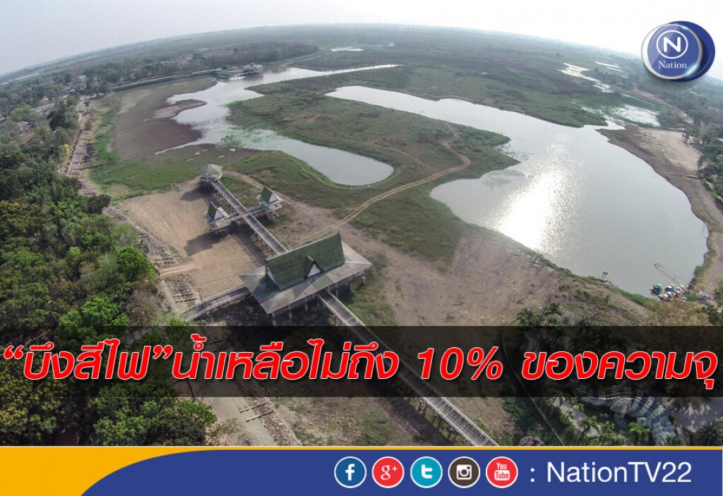 บึงสีไฟ น้ำเหลือไม่ถึง 10% ของความจุ บึงสีไฟ น้ำเหลือไม่ถึง 10% ของความจุ