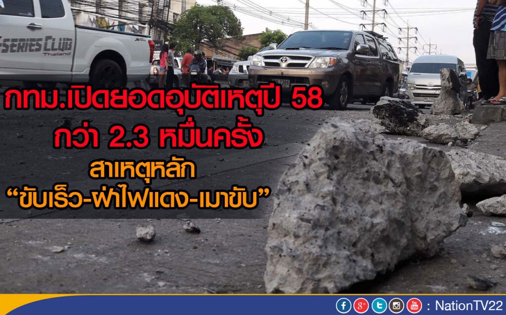 กทม.เปิดยอดอุบัติเหตุปี 58 กว่า 2.3 หมื่นครั้ง เสียชีวิต 198 ราย กทม.เปิดยอดอุบัติเหตุปี 58 กว่า 2.3 หมื่นครั้ง เสียชีวิต 198 ราย