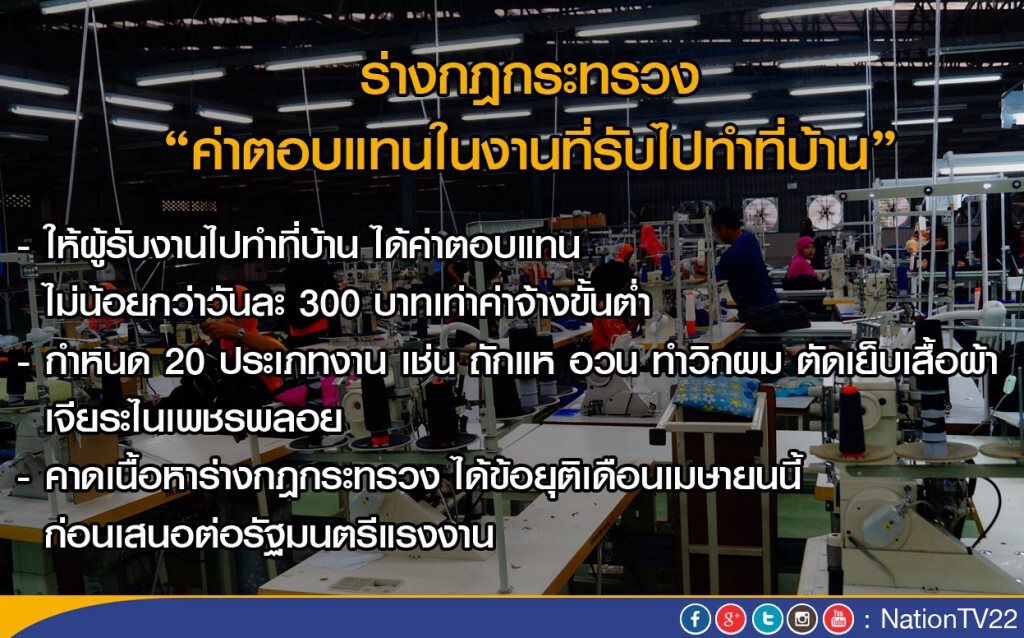 ออกกฎค่าตอบแทน "งานทำที่บ้าน"
