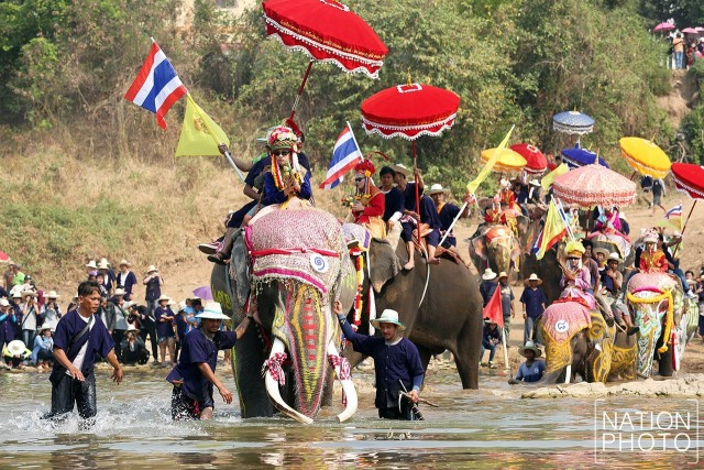 ประเพณี แห่ช้างบวชนาคไทยพวน จ.สุโขทัย